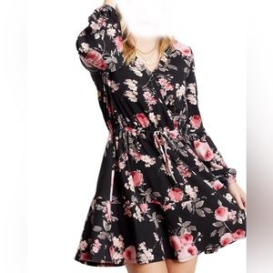 Women’s Large Long Sleeve Floral Print Dress